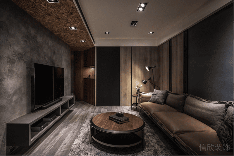 深圳寶安工業(yè)風(fēng)家裝裝修設(shè)計方案圖客廳效果圖