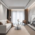 深圳寶安現(xiàn)代簡約樣板房裝修設(shè)計(jì)客廳效果圖
