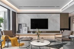 深圳羅湖區(qū)蓮塘現代簡約風格家居裝修客廳效果圖