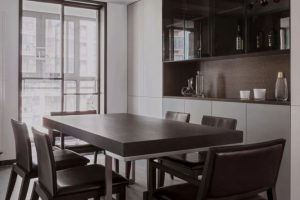 深圳福田區(qū)筆架山極簡風(fēng)新房裝修設(shè)計(jì)案例餐廳效果圖