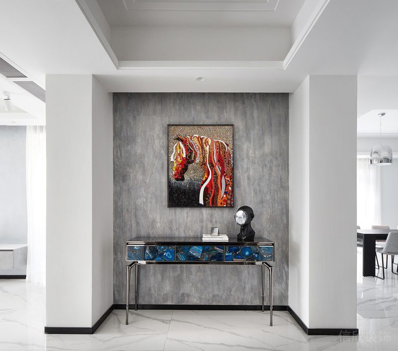 深圳寶安西鄉(xiāng)高級灰色調(diào)簡約家居裝修實景圖玄關效果圖