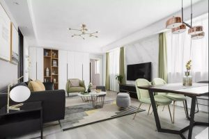 深圳鹽田簡約風格大戶型裝修設(shè)計方案圖客廳效果圖