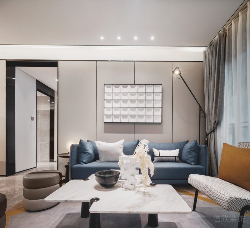 深圳寶安區(qū)現(xiàn)代風(fēng)格家裝豪華裝修設(shè)計(jì)客廳效果圖