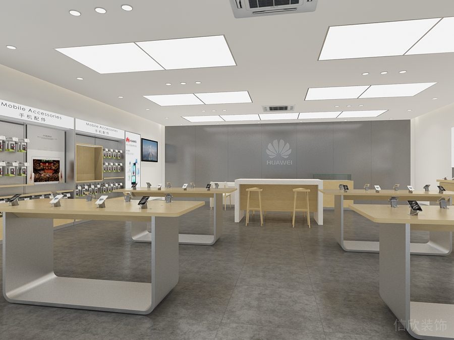 深圳福田COCO Park現(xiàn)代風(fēng)格華為專賣店裝修設(shè)計(jì)企業(yè)形象背景墻