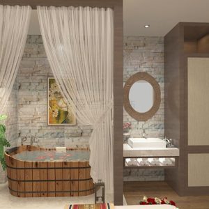 龍崗南聯(lián)美容院裝修設(shè)計(jì)木浴桶 300x300