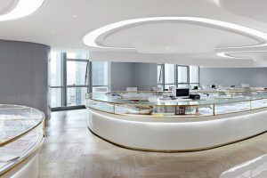 深圳百匯珠寶展廳裝修設(shè)計(jì) 大廳展柜