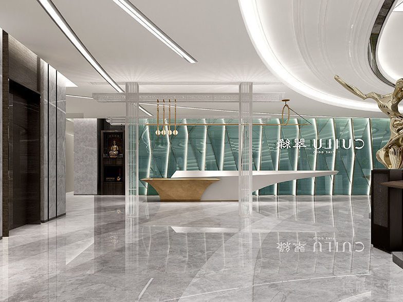 深圳福田辦公室裝修設(shè)計前臺區(qū) 784×588