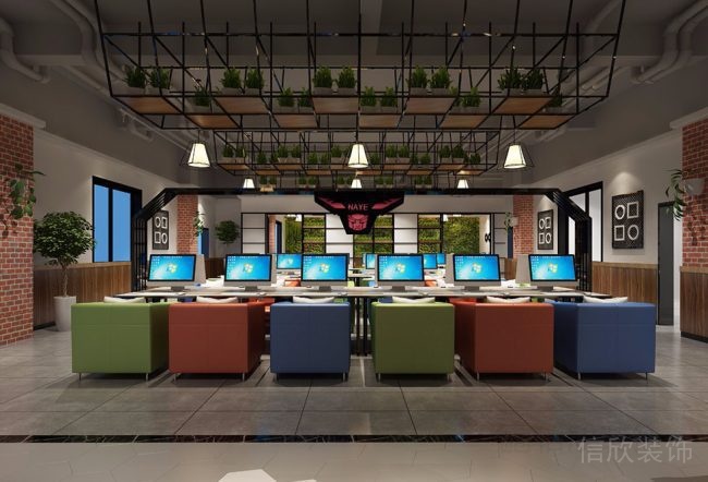 深圳福田區(qū)網(wǎng)咖裝修設計方案 公共上網(wǎng)區(qū) 650x442