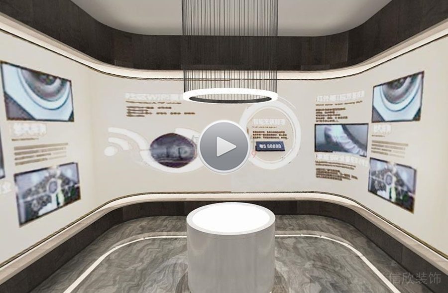 深圳諾勝公司展廳裝修設(shè)計 中島展臺 1