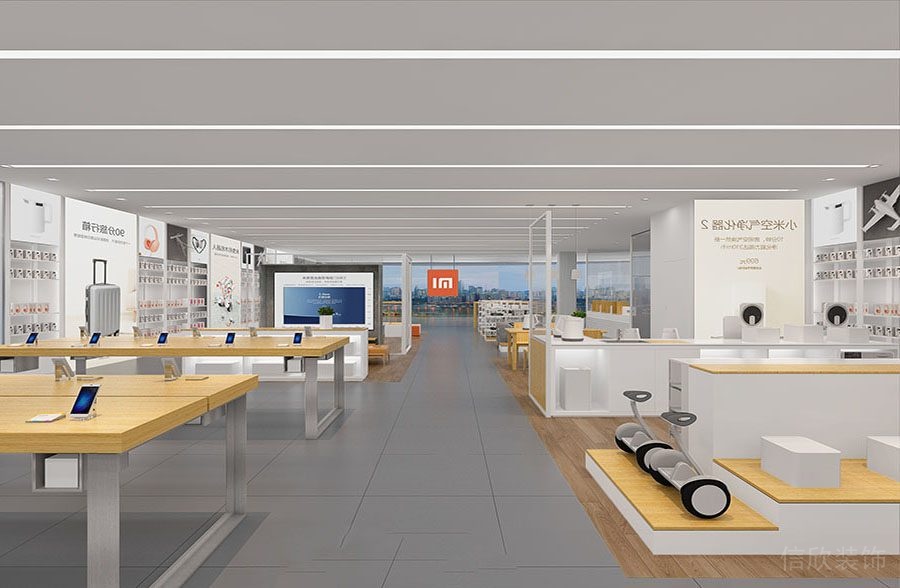 小米支架店鋪裝修設(shè)計(jì)過道