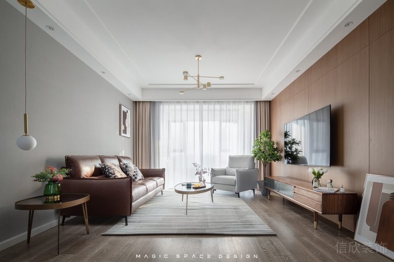 深圳龍崗布吉北歐簡約風(fēng)舊房翻新改造裝修設(shè)計效果圖客廳裝修圖