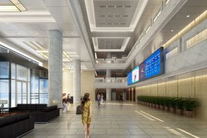 現(xiàn)代輕奢風(fēng)辦公室過道大理石瓷磚黑色美縫地板通體設(shè)計(jì)