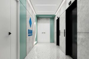 電梯等待區(qū)域水磨石教育培訓(xùn)機(jī)構(gòu)裝修效果圖設(shè)計(jì)