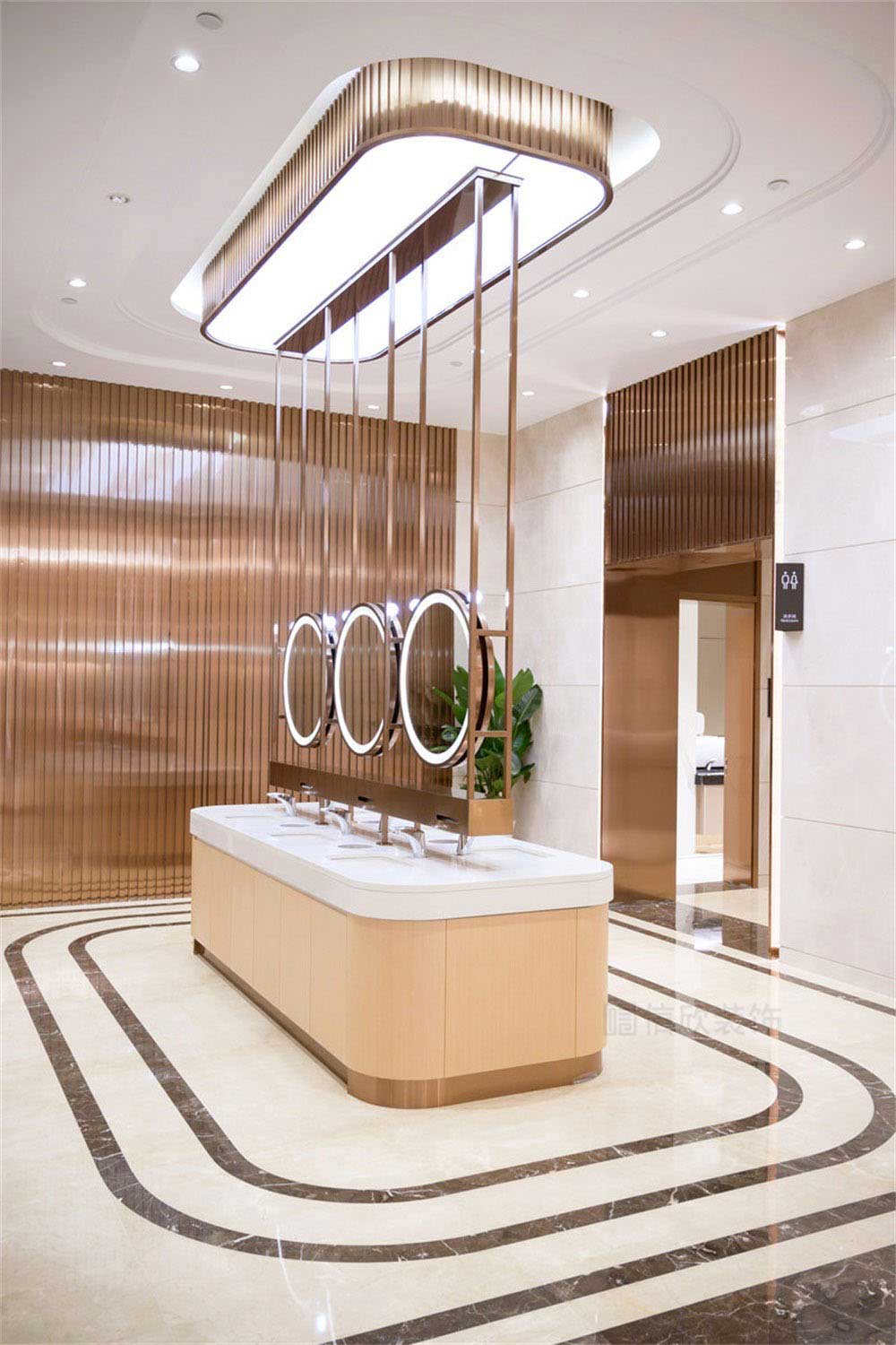 深圳龍華公司輕奢風員工餐廳裝修設(shè)計中島洗手臺 深圳龍華公司輕奢風員工餐廳裝修設(shè)計中島洗手臺