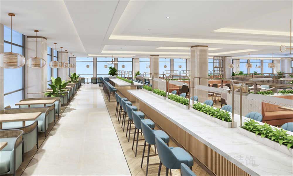 深圳龍華公司輕奢風員工餐廳裝修設(shè)計家具組合 深圳龍華公司輕奢風員工餐廳裝修設(shè)計家具組合