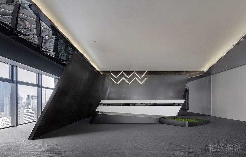 深圳福田卓越城現(xiàn)代風(fēng)格辦公室裝修設(shè)計(jì)前臺(tái) 深圳福田卓越城現(xiàn)代風(fēng)格辦公室裝修設(shè)計(jì)前臺(tái)