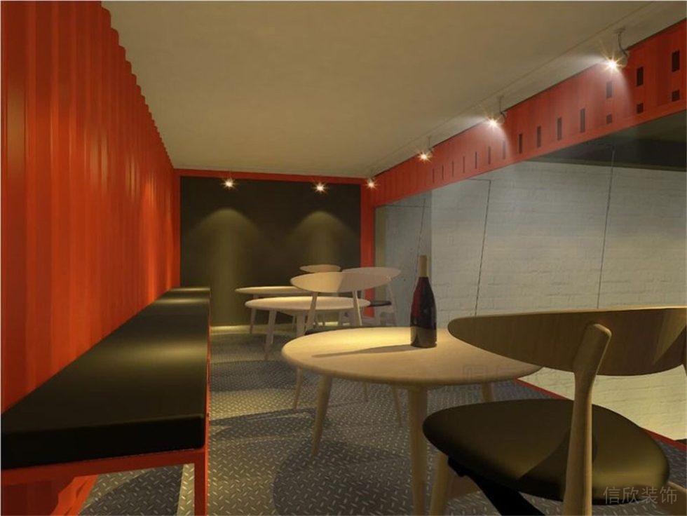 餐廳裝修紅色的墻面設(shè)計(jì)效果圖