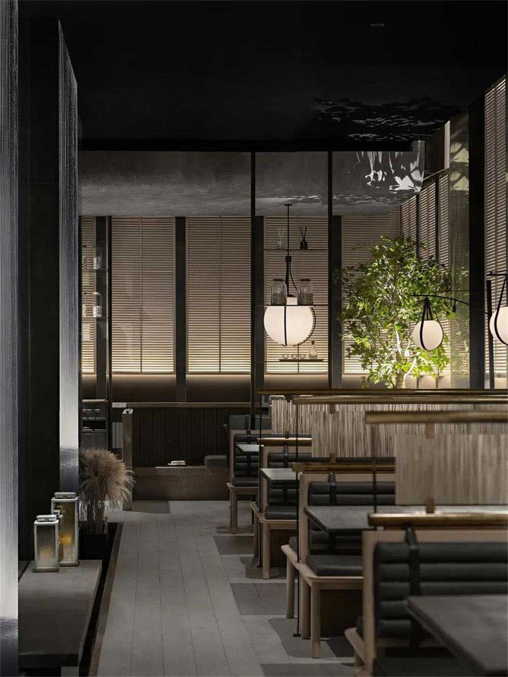 簡約風(fēng)格日本料理鐵板燒餐廳裝修設(shè)計(jì)天花