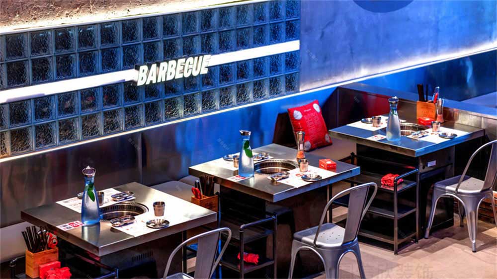 工業(yè)風(fēng)烤肉店餐飲裝修設(shè)計實景案例燈光效果 工業(yè)風(fēng)烤肉店餐飲裝修設(shè)計實景案例燈光效果