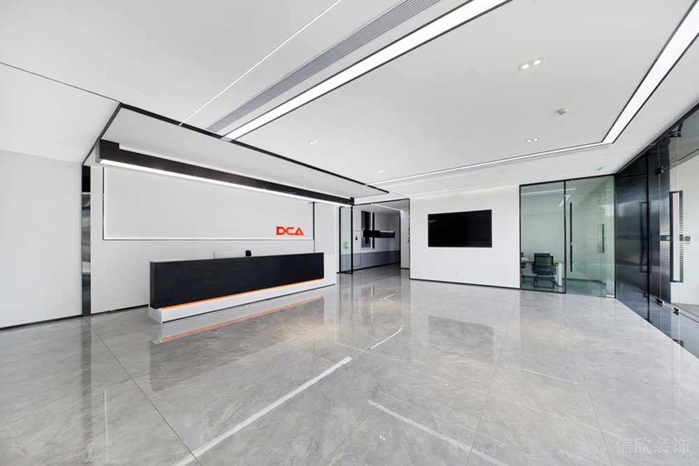 南山區(qū)訊美科技廣場(chǎng)現(xiàn)代風(fēng)格辦公室裝修前臺(tái) 南山區(qū)訊美科技廣場(chǎng)現(xiàn)代風(fēng)格辦公室裝修前臺(tái)