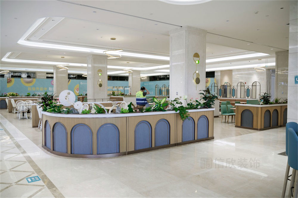 深圳龍華公司輕奢風員工餐廳裝修設(shè)計地面鋪貼 深圳龍華公司輕奢風員工餐廳裝修設(shè)計地面鋪貼