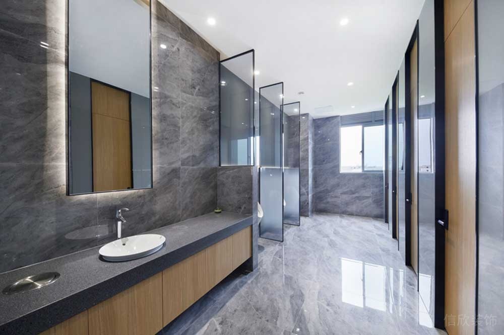 深圳市龍華區(qū)鴻榮源天俊現(xiàn)代簡(jiǎn)約風(fēng)格辦公室裝修洗手臺(tái)