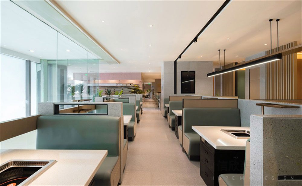 深圳南山現(xiàn)代簡約風(fēng)格火鍋店裝修設(shè)計(jì)燈光效果