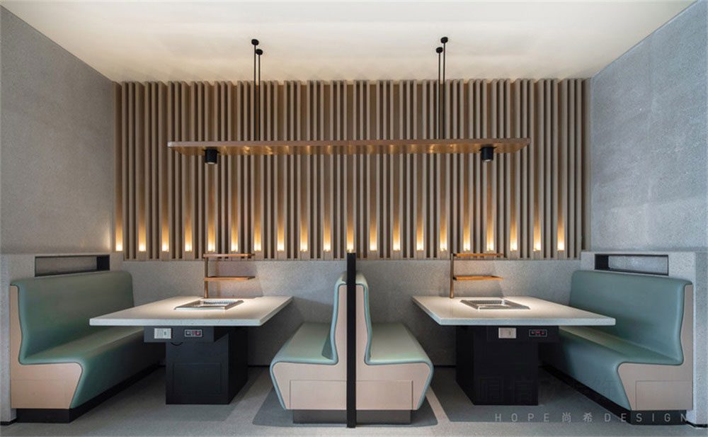 深圳南山現(xiàn)代簡約風(fēng)格火鍋店裝修設(shè)計(jì)卡座