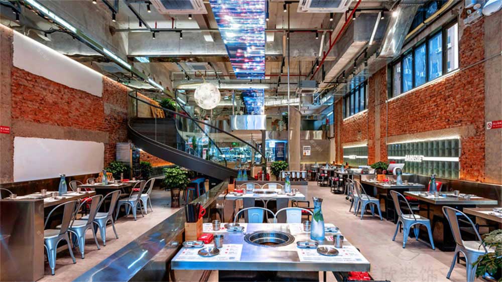 工業(yè)風(fēng)烤肉店餐飲裝修設(shè)計實景案例大廳 工業(yè)風(fēng)烤肉店餐飲裝修設(shè)計實景案例大廳