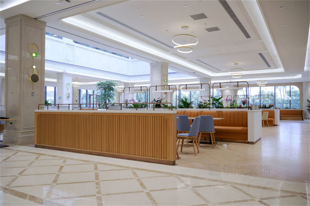 深圳龍華公司輕奢風員工餐廳裝修設(shè)計藝術(shù)吊燈 深圳龍華公司輕奢風員工餐廳裝修設(shè)計藝術(shù)吊燈