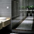 灰色辦公室衛(wèi)生間裝修效果地臺設(shè)計防水大理石瓷磚洗手臺設(shè)計
