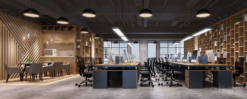 北歐工業(yè)辦公室事務(wù)區(qū)范圍裝修圖