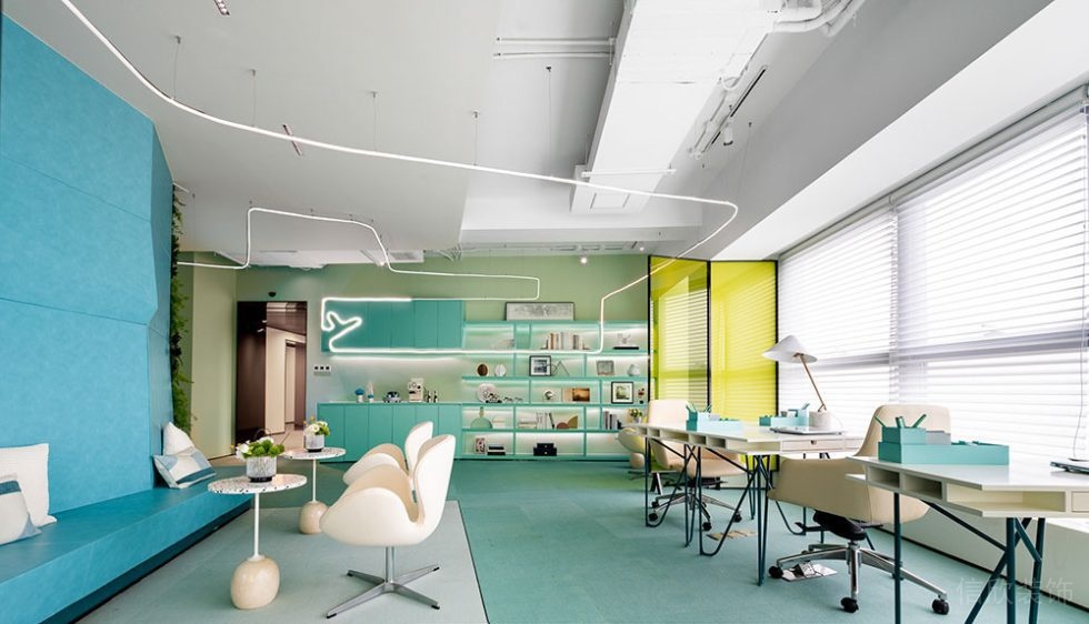 北歐工業(yè)風(fēng)辦公場所多功能辦公廳裝修圖