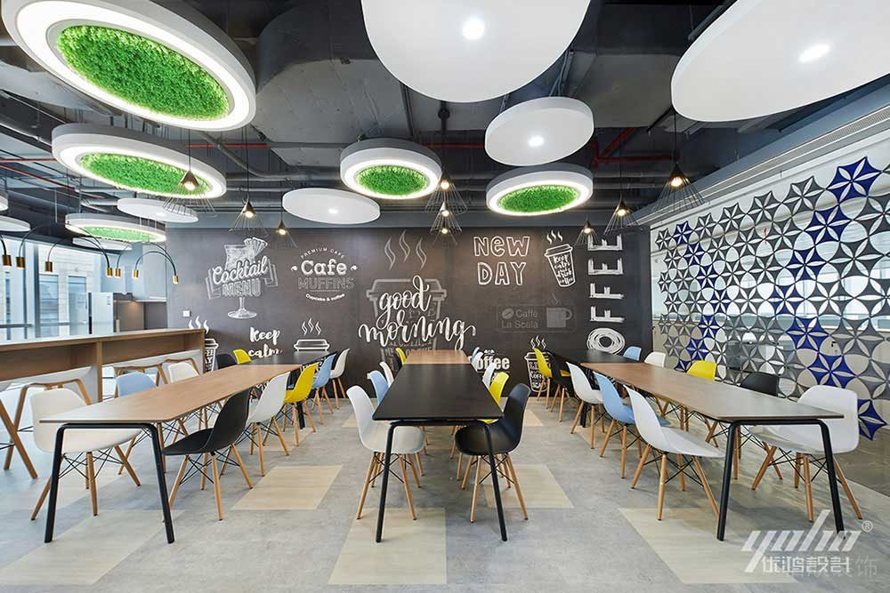 北歐工業(yè)風(fēng)辦公空間休閑用餐區(qū)裝修圖