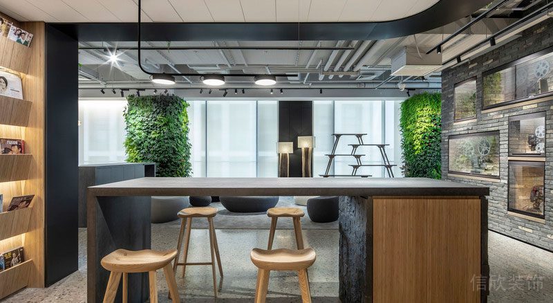北歐工業(yè)風(fēng)辦公室吧臺休息區(qū)裝修圖