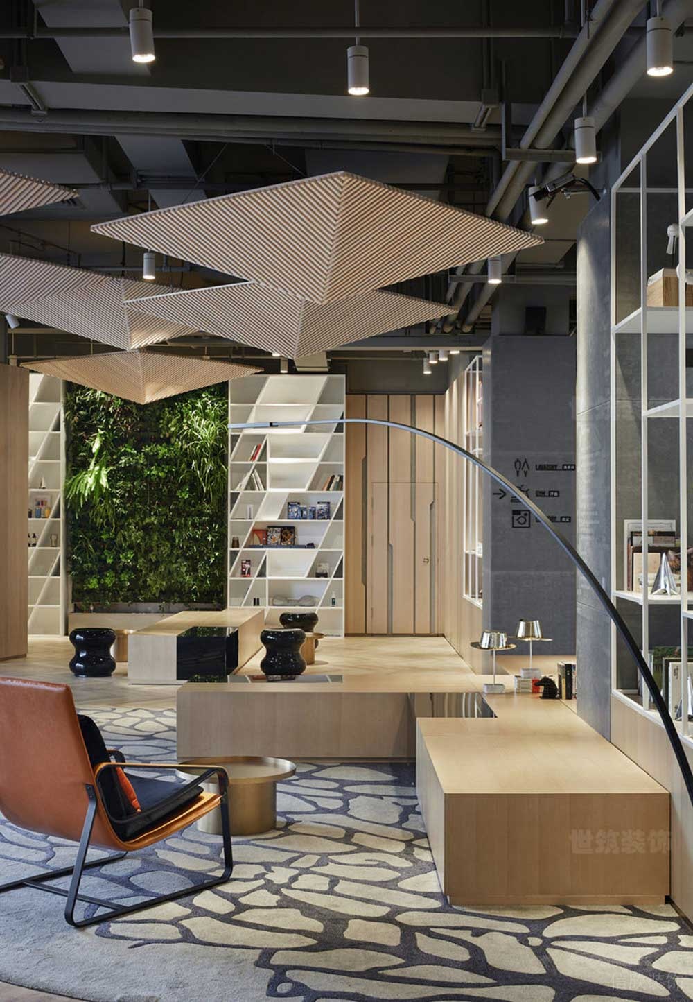 北歐工業(yè)風辦公室休閑區(qū)場景裝修圖