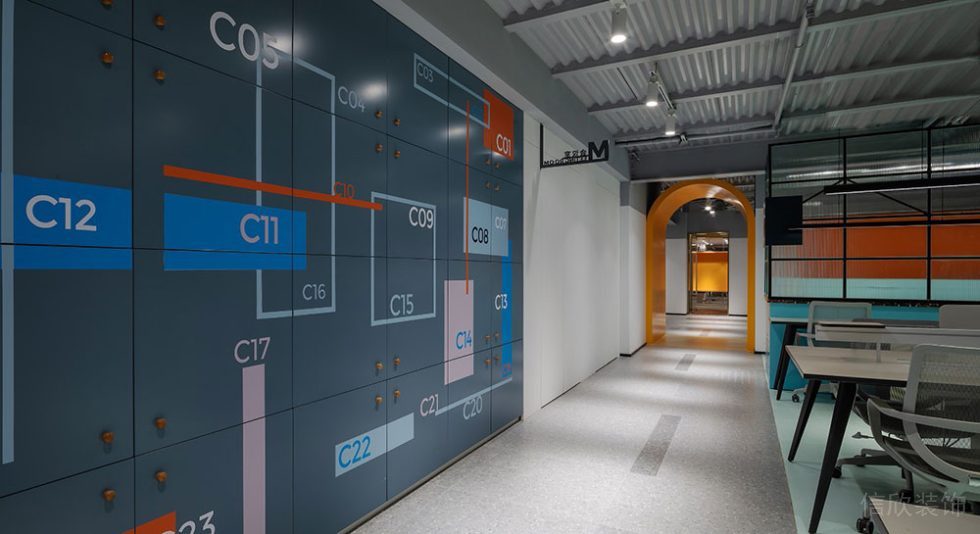 北歐工業(yè)風商務(wù)辦公室過道設(shè)計裝修圖