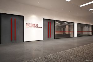 走廊黑色扶手灰色商務(wù)風(fēng)簡(jiǎn)約門平推設(shè)計(jì)辦公室