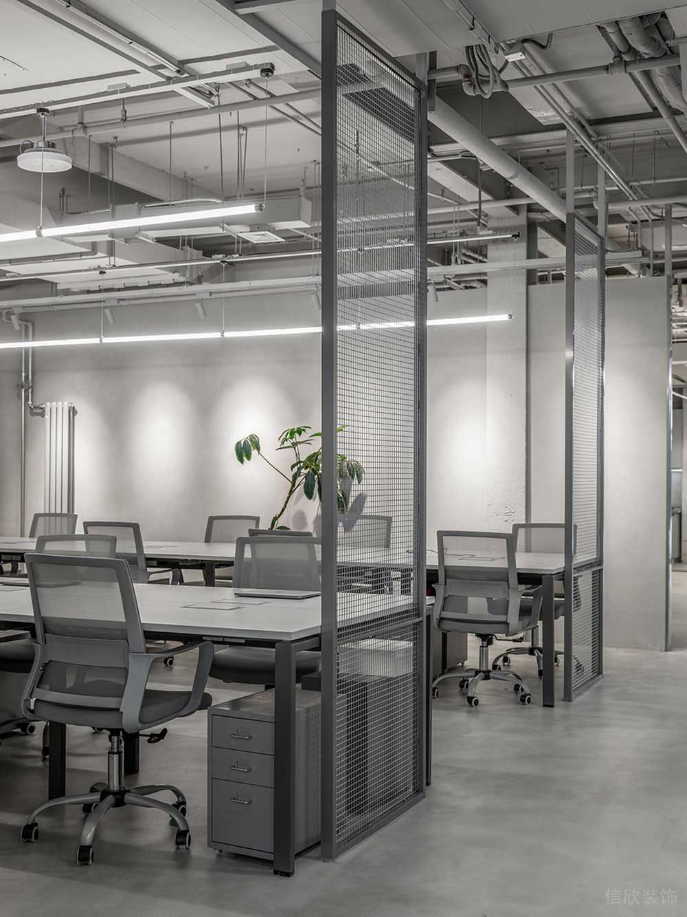 工業(yè)風(fēng)辦公場所工作區(qū)空間設(shè)計(jì)裝修圖