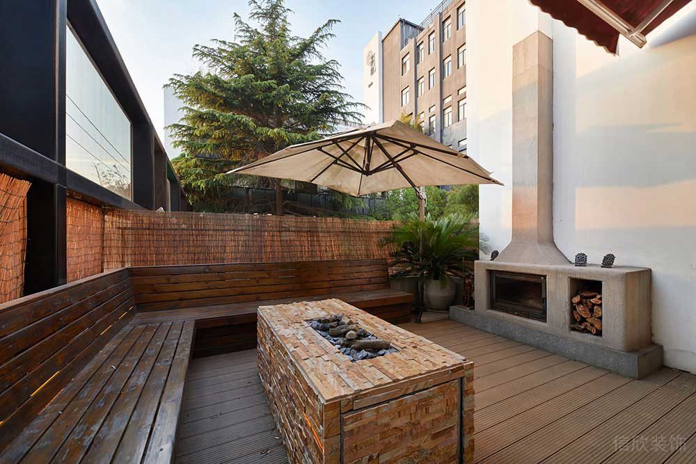 工業(yè)風(fēng)辦公空間案例室外休閑區(qū)設(shè)計(jì)裝修圖