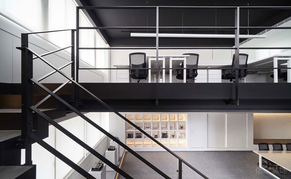 工業(yè)風(fēng)商務(wù)辦公空間樓梯過道裝修圖