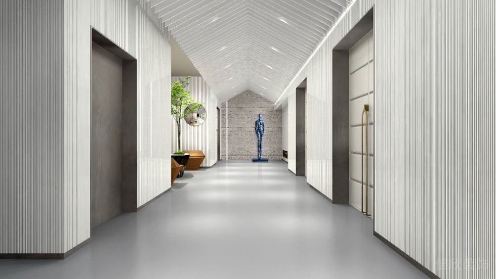 簡(jiǎn)約風(fēng)格商務(wù)辦公空間過(guò)廊裝修圖