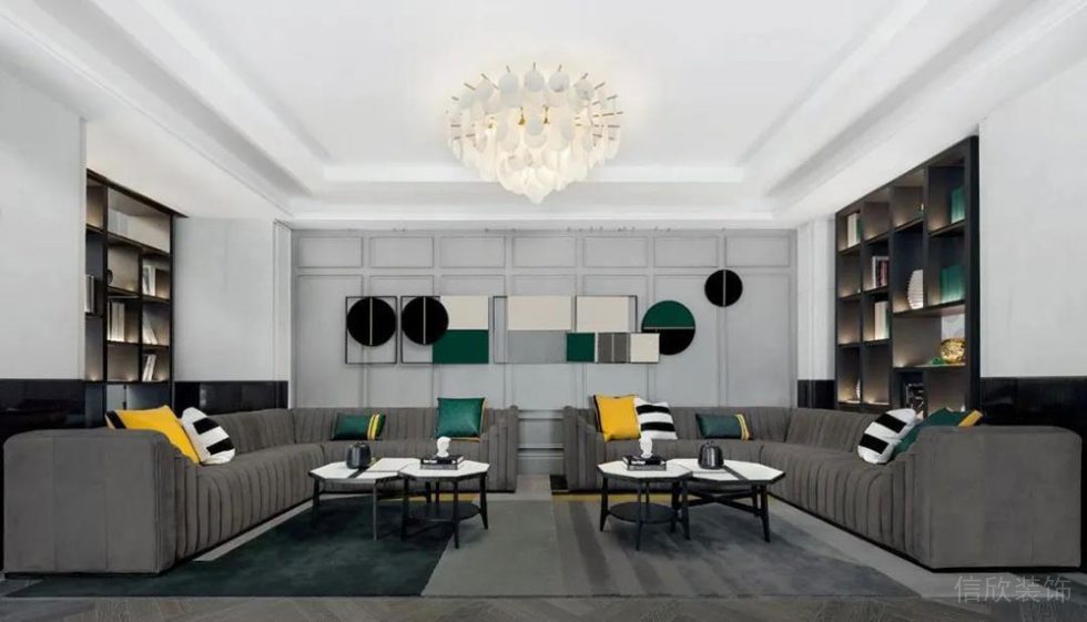 簡(jiǎn)約美式辦公場(chǎng)所貴賓接待室設(shè)計(jì)裝修圖