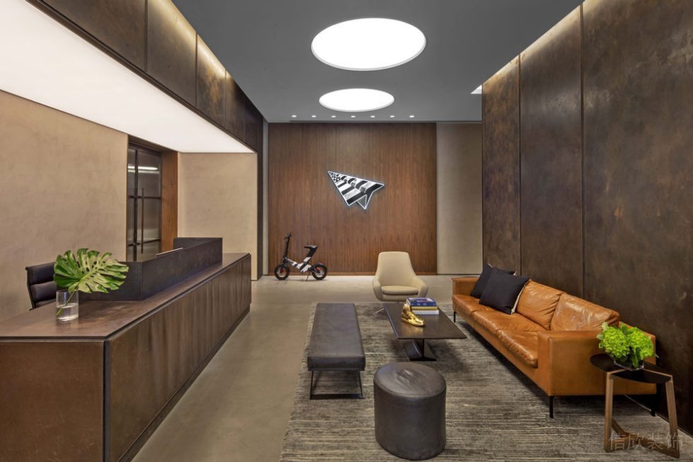 簡約美式風(fēng)格公共辦公室前廳裝修圖