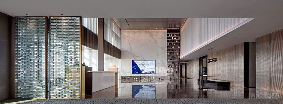 輕奢風(fēng)格商務(wù)辦公空間大堂裝修圖