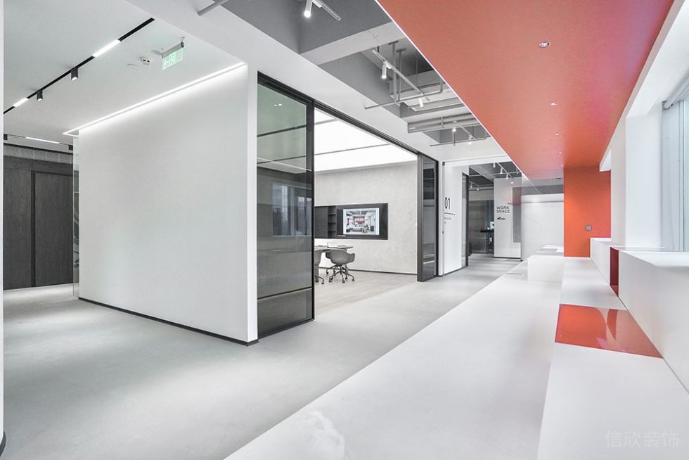 現(xiàn)代風格辦公場所案例過廊休閑區(qū)空間設計裝修圖