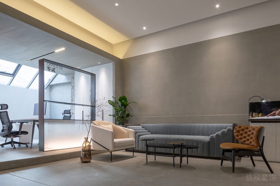 現代風格辦公場所案例會客接待區(qū)設計裝修圖