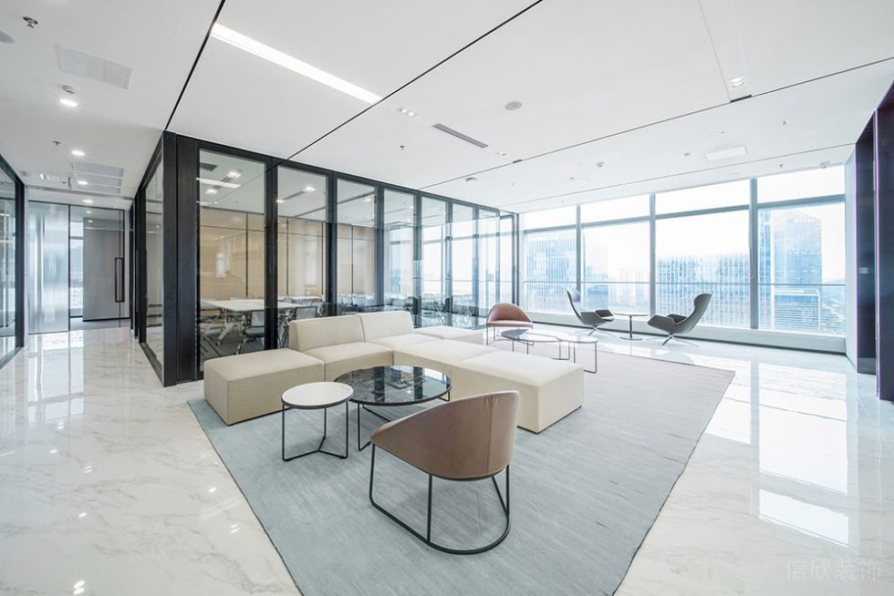 現(xiàn)代風格商務辦公場所接待洽談廳裝修圖