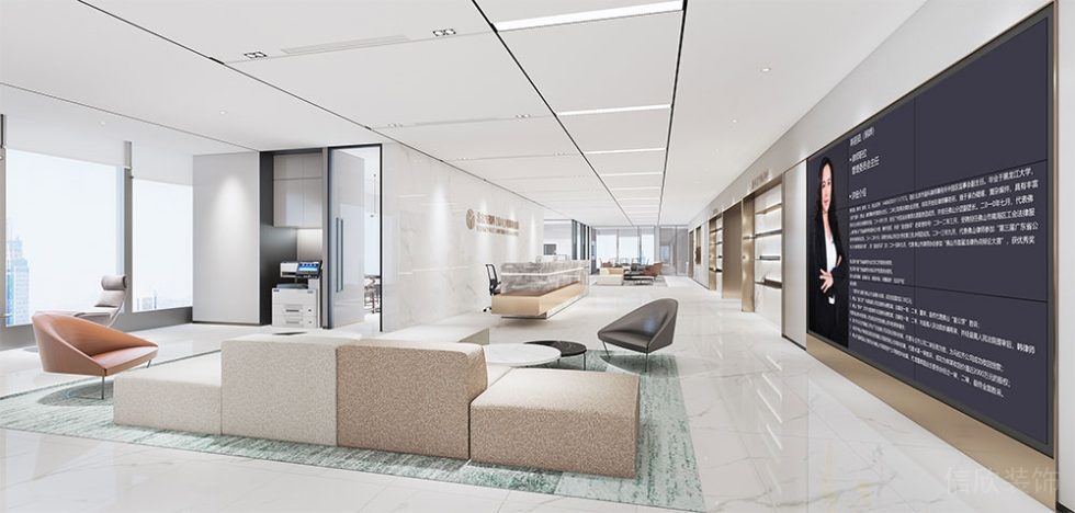 現(xiàn)代風(fēng)格商務(wù)辦公空間會(huì)客接待廳裝修圖