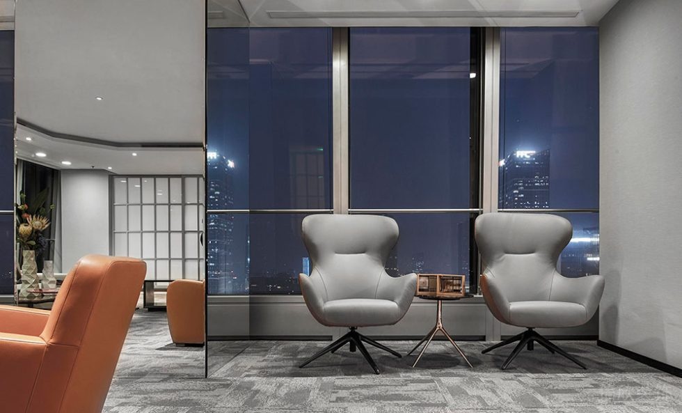 現(xiàn)代風格商務辦公空間接待廳裝修圖